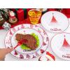 imageNervure 175PCS Christmas Plastic Plates  Withe and Red Disposable Plates  Xmas Tree Plates Include 25Dinner Plate 25Dessert Plate 75Silverware 25Cups 25 Napkins for Christmas PartyRed