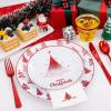 imageNervure 175PCS Christmas Plastic Plates  Withe and Red Disposable Plates  Xmas Tree Plates Include 25Dinner Plate 25Dessert Plate 75Silverware 25Cups 25 Napkins for Christmas PartyRed