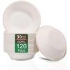 imageNervure 120PCS Biodegradable Paper Bowls  30OZ Compostable Bowls Heavy Duty NatureMade by 100 Sugar Cane Fibers Microwave Hot Food Safe30OZ