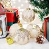 imageNervure 12PCS Velvet Christmas Ornaments  Beige Glitter Balls  80mm Gift Box for Christmas Parties DecorationsBeige