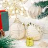 imageNervure 12PCS Velvet Christmas Ornaments  Beige Glitter Balls  80mm Gift Box for Christmas Parties DecorationsBeige