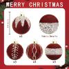 imageNervure 12PCS Velvet Christmas Ornaments  Beige Glitter Balls  80mm Gift Box for Christmas Parties DecorationsDark Red