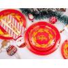 imageNervure 175PCS Christmas Plastic Plates  Christmas Red and Gold Disposable Plates Include 25Dinner Plates 25Dessert Plates 75Silverware 25Cups 25 Napkins for Christmas Party