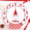 imageNervure 175PCS Christmas Plastic Plates  Withe and Red Disposable Plates  Christmas Tree Plates Include 25Dinner Plates 25Dessert Plates 75Silverware 25Cups 25 Napkins for Christmas Party