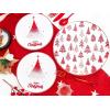 imageNervure 175PCS Christmas Plastic Plates  Withe and Red Disposable Plates  Christmas Tree Plates Include 25Dinner Plates 25Dessert Plates 75Silverware 25Cups 25 Napkins for Christmas Party