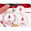 imageNervure 175PCS Christmas Plastic Plates  Withe and Red Disposable Plates  Christmas Tree Plates Include 25Dinner Plates 25Dessert Plates 75Silverware 25Cups 25 Napkins for Christmas Party