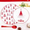 imageNervure 175PCS Christmas Plastic Plates  Withe and Red Disposable Plates  Christmas Tree Plates Include 25Dinner Plates 25Dessert Plates 75Silverware 25Cups 25 Napkins for Christmas Party