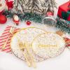 imageNervure 175PCS Christmas Plates  White and Gold Disposable Plates Include 25Dinner Plates 25Dessert Plates 25Forks 25Knives 25Spoons 25Cups 25 Napkins Perfect for Christmas