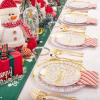 imageNervure 175PCS Christmas Plates  White and Gold Disposable Plates Include 25Dinner Plates 25Dessert Plates 25Forks 25Knives 25Spoons 25Cups 25 Napkins Perfect for Christmas