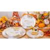 imageNervure 175PCS Thanksgiving Plastic Plates ampamp Pre Rolled Napkins Gold Plastic Cutlery Include 25Dinner Plate 25Dessert Plate 25Cups 25Knives 25Forks 25Spoons 25Napkins for ThanksgivingWhite Gold