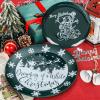 imageNervure 60 Pieces Christmas Plastic Plates  Green and White Plates with Snowflake and Snowman Including 30 1025 inch Dinner Plates and 30 75 inch Dessert Plates for Christmas Party