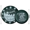 imageNervure 60 Pieces Christmas Plastic Plates  Green and White Plates with Snowflake and Snowman Including 30 1025 inch Dinner Plates and 30 75 inch Dessert Plates for Christmas Party