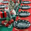imageNervure 60 Pieces Christmas Plastic Plates  Green and White Plates with Snowflake and Snowman Including 30 1025 inch Dinner Plates and 30 75 inch Dessert Plates for Christmas Party