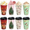 imageNervure 100 Pack Christmas Coffee Cups  16oz Christmas Disposable Paper Cups with Black Lids  4 Designs To Go Xmas Cups for Hot Chocolate Hot Cocoa Xmas Holiday Dinner Party