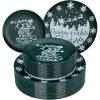 imageNervure 60 Pieces Christmas Plastic Plates  Green and White Plates with Snowflake and Snowman Including 30 1025 inch Dinner Plates and 30 75 inch Dessert Plates for Christmas Party