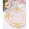 imageNervure 100PCS Green and Gold Plastic Plates  1025inch Green Disposable Plates  Heavyweight Dinner Plate for Wedding ampamp Party ampamp ChristmasPink