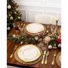 imageNervure 175PCS Ivory Plastic Plates  Ivory Gold Plastic Dinnerware Sets for 25 Guests  50 Ivory Disposable Plates 25 Pre Rolled Cutlery Set 25 Cups Perfect for Wedding Party ampamp ChristmasIvory