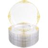 imageNervure 100PCS Green and Gold Plastic Plates  1025inch Green Disposable Plates  Heavyweight Dinner Plate for Wedding ampamp Party ampamp ChristmasClear