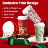 imageNervure 100 Pack Christmas Coffee Cups  16oz Christmas Disposable Paper Cups with White Lids  4 Designs To Go Xmas Cups for Hot Chocolate Hot Cocoa Xmas Holiday Dinner Party