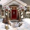 image:imageNervure 22in Artificial Snow Flocked Christmas Basket  Powered with Pine Cones and Berries for Outdoor Decor