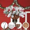 image:imageNervure 22in Artificial Snow Flocked Christmas Basket  Powered with Pine Cones and Berries for Outdoor Decor