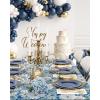 image:imageNervure 350PCS Purple Plastic Plates  Disposable Purple Gold Party Plates amp Pre Rolled Napkins with Cutlery for 50 Guests 100Plates 150 Silverware 50 Cups 50 Napkin for Wedding amp Party amp BridalNavy