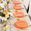 image:imageNervure 350PCS Purple Plastic Plates  Disposable Purple Gold Party Plates amp Pre Rolled Napkins with Cutlery for 50 Guests 100Plates 150 Silverware 50 Cups 50 Napkin for Wedding amp Party amp BridalOrange