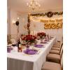 image:imageNervure 350PCS Purple Plastic Plates  Disposable Purple Gold Party Plates amp Pre Rolled Napkins with Cutlery for 50 Guests 100Plates 150 Silverware 50 Cups 50 Napkin for Wedding amp Party amp BridalClear Purple Gold