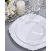 image:imageNervure 350PCS Purple Plastic Plates  Disposable Purple Gold Party Plates amp Pre Rolled Napkins with Cutlery for 50 Guests 100Plates 150 Silverware 50 Cups 50 Napkin for Wedding amp Party amp BridalWhite Silver
