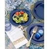 image:imageNervure 350PCS Purple Plastic Plates  Disposable Purple Gold Party Plates amp Pre Rolled Napkins with Cutlery for 50 Guests 100Plates 150 Silverware 50 Cups 50 Napkin for Wedding amp Party amp BridalNavy
