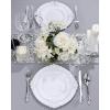 image:imageNervure 350PCS Purple Plastic Plates  Disposable Purple Gold Party Plates amp Pre Rolled Napkins with Cutlery for 50 Guests 100Plates 150 Silverware 50 Cups 50 Napkin for Wedding amp Party amp BridalWhite Silver