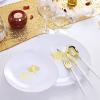 image:imageNervure 150PCS White Plastic Plates with Gold Flamingo PatternampGold Plastic Silverware25Dinner Plates25Dessert Plates25Cups25Forks25Knives25SpoonsPerfect for WeddingampChristmas