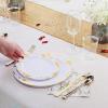 image:imageNervure 175PCS Gold Plastic Plates with Marble Printing amp Gold Plastic Silverware50 Plates 25 Forks 25 Knives 25 Spoons 25 Cups 25 Napkins for Thanksgiving amp Wedding