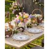 image:imageNervure 40pcs Easter Plastic Plates  Bunny Plates Set Includes 20PCS 1025 Dinner Plate amp 20PCS 75 Dessert Plate Heavy duty Plates Easter Pink Eggs Rabbit plates Perfect for Easter PartyPink  Green