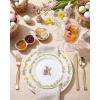 image:imageNervure 40pcs Easter Plastic Plates  Bunny Plates Set Includes 20PCS 1025 Dinner Plate amp 20PCS 75 Dessert Plate Heavy duty Plates Easter Pink Eggs Rabbit plates Perfect for Easter PartyPink  Green