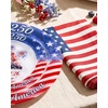 image:imageNervure 32Pcs 4th of July Plastic PlatesRed White Blue Plates Disposable  God Bless America1025 and 75 Heavyweight Dinner Dessert Plastic Plate Perfect for Independence Day Patriotic DecorBlueRed4th of July