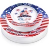 image:imageNervure 32Pcs 4th of July Plastic PlatesRed White Blue Plates Disposable  God Bless America1025 and 75 Heavyweight Dinner Dessert Plastic Plate Perfect for Independence Day Patriotic DecorBlueRed4th of July